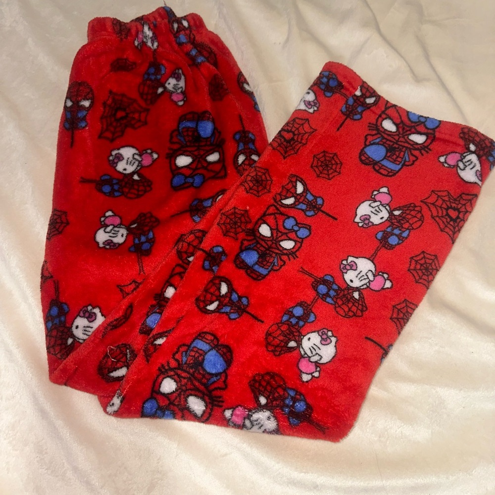 Hello kitty Spiderman pajama bottoms